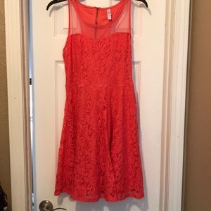 Coral lace dress